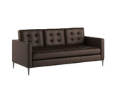 Pierre 3 Seater Leather Sofa, Saddle Brown
